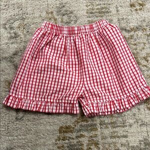 Girls Red Gingham Ruffle Hem Shorts size 5